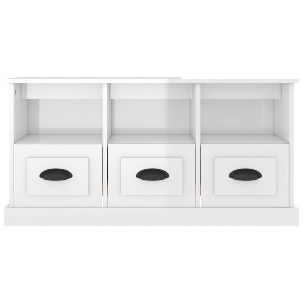 TV-Møbel Høyglans Hvit TV-benk 100x35x50 cm