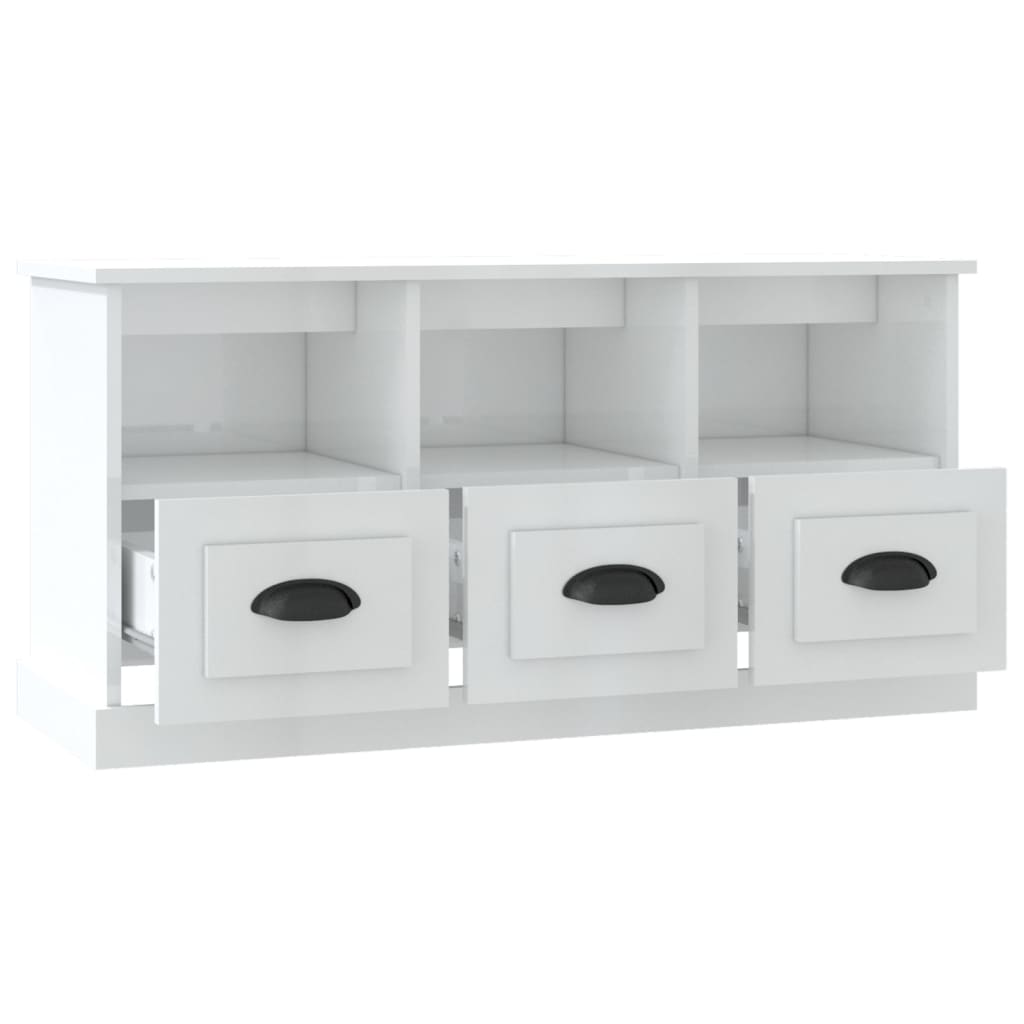 TV-Møbel Høyglans Hvit TV-benk 100x35x50 cm