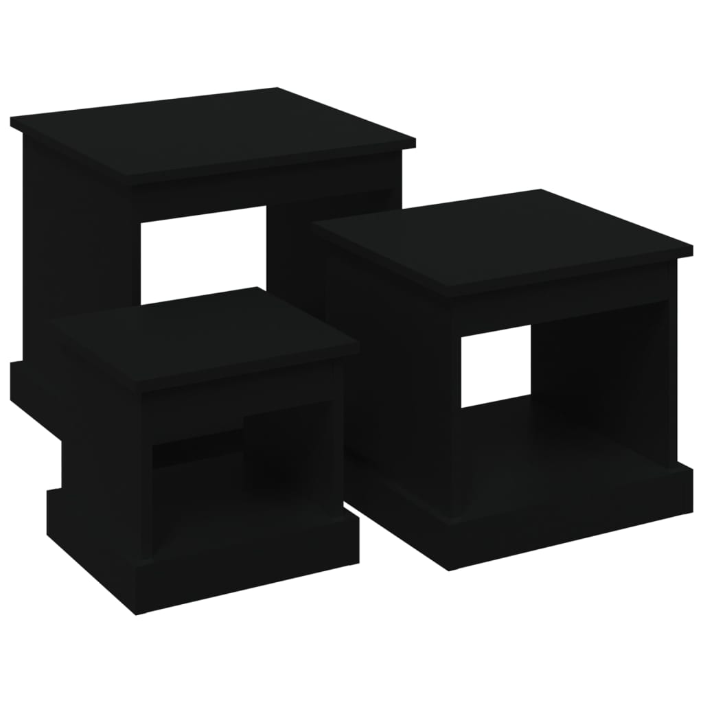 Salongbord Sofabord Svart 3 stk