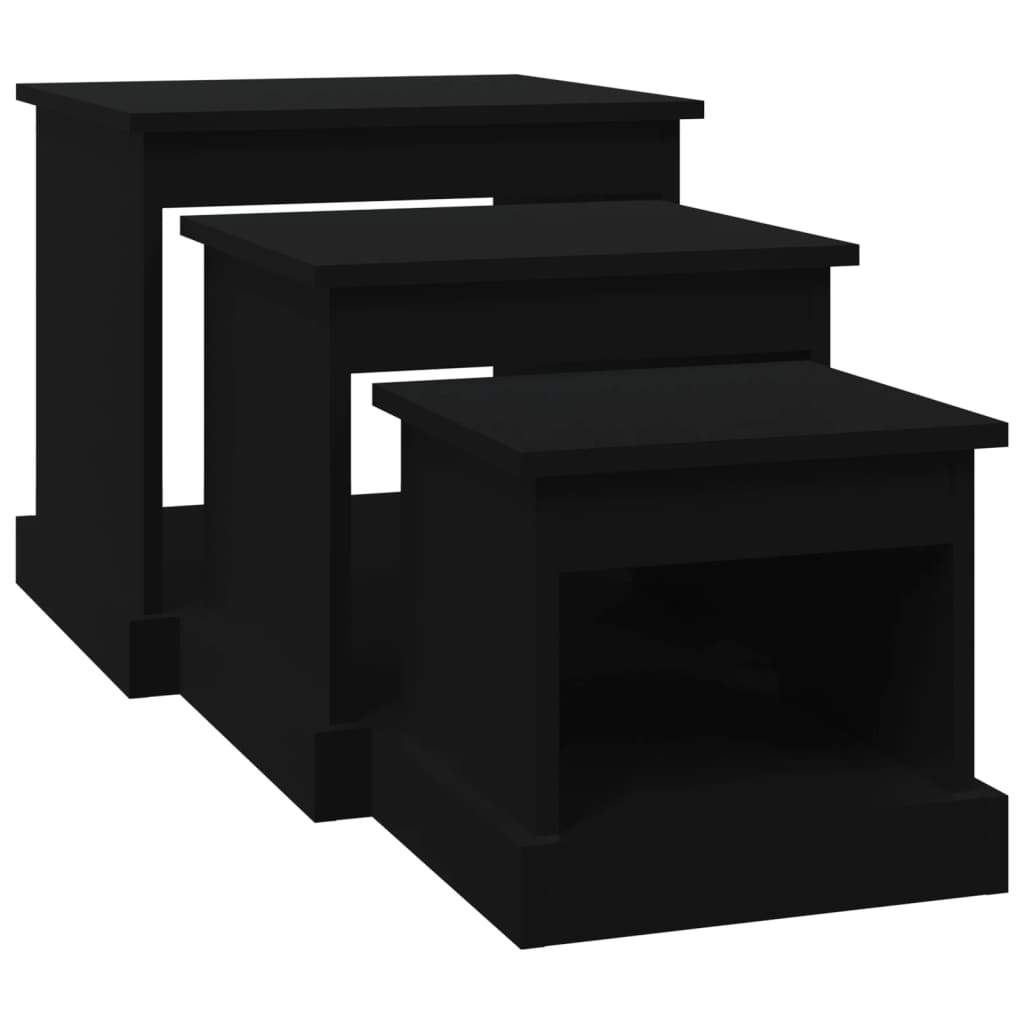 Salongbord Sofabord Svart 3 stk