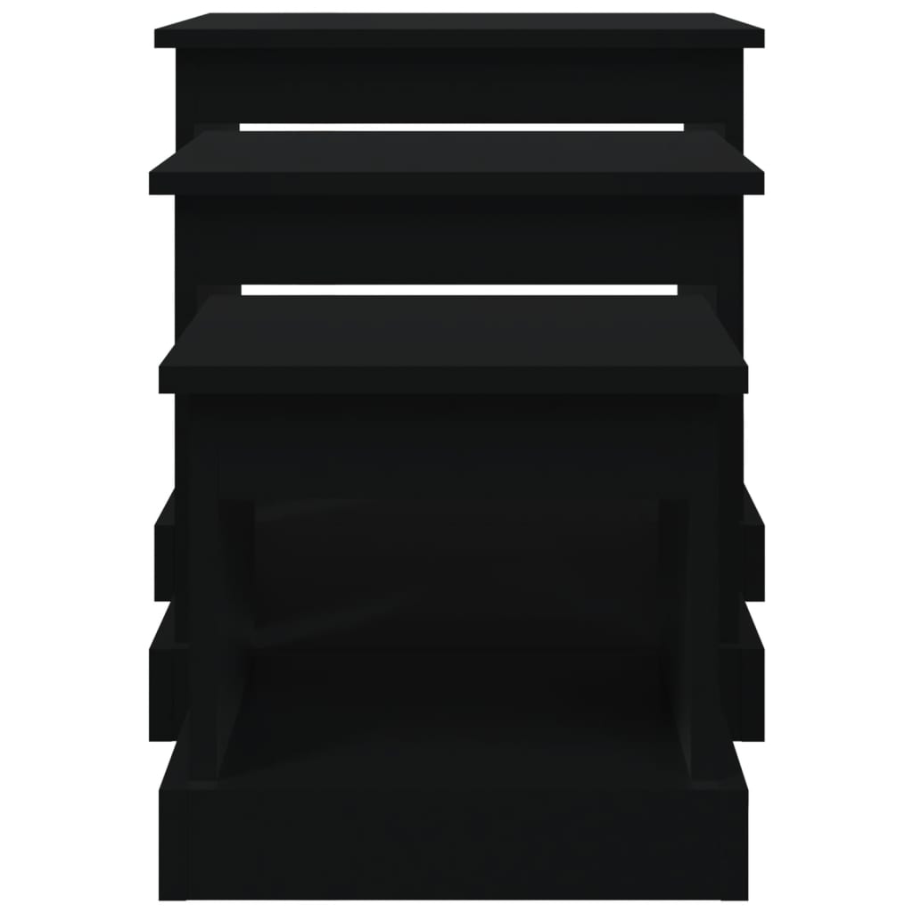Salongbord Sofabord Svart 3 stk