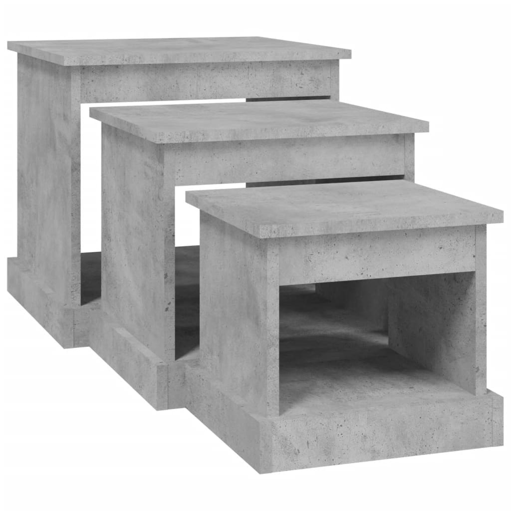 Salongbord Sofabord Betonggrå 3 stk