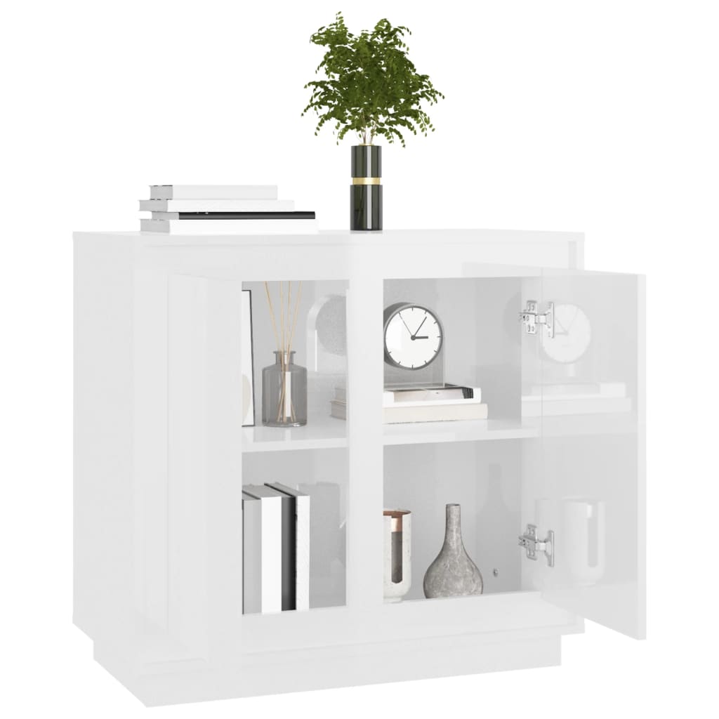 Skjenk Høyglans Hvit 80x34x75 cm