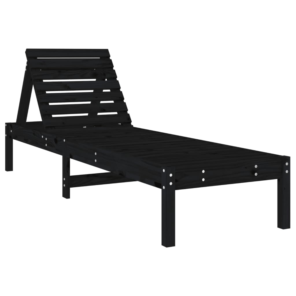 Solseng svart 199,5x60x74 cm heltre furu