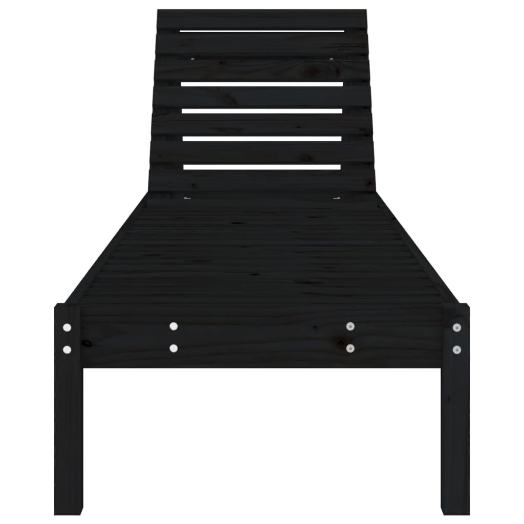 Solseng svart 199,5x60x74 cm heltre furu