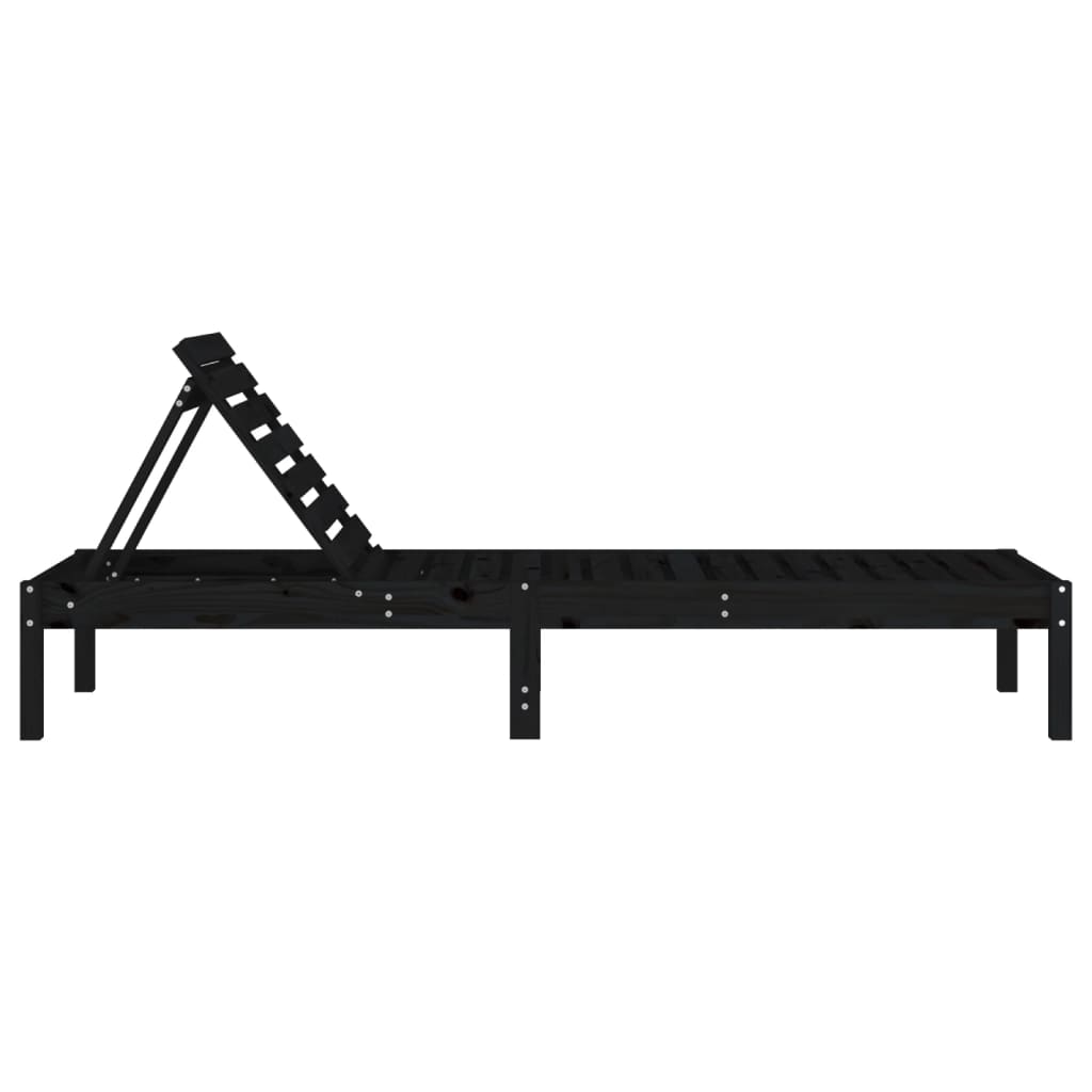 Solseng svart 199,5x60x74 cm heltre furu