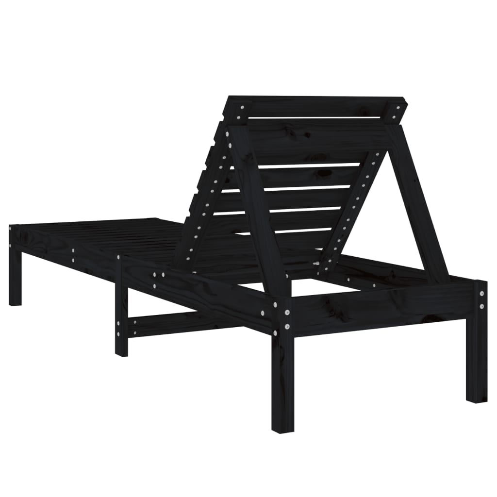 Solseng svart 199,5x60x74 cm heltre furu