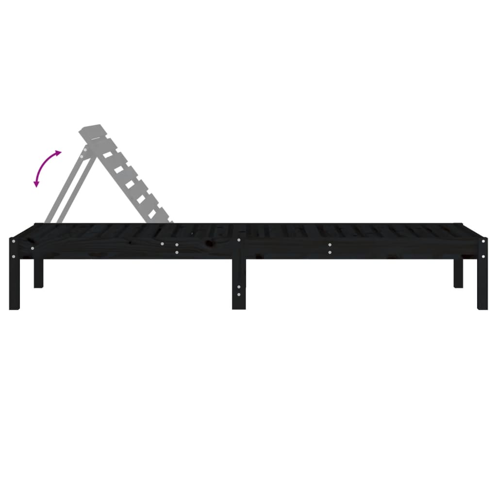 Solseng svart 199,5x60x74 cm heltre furu
