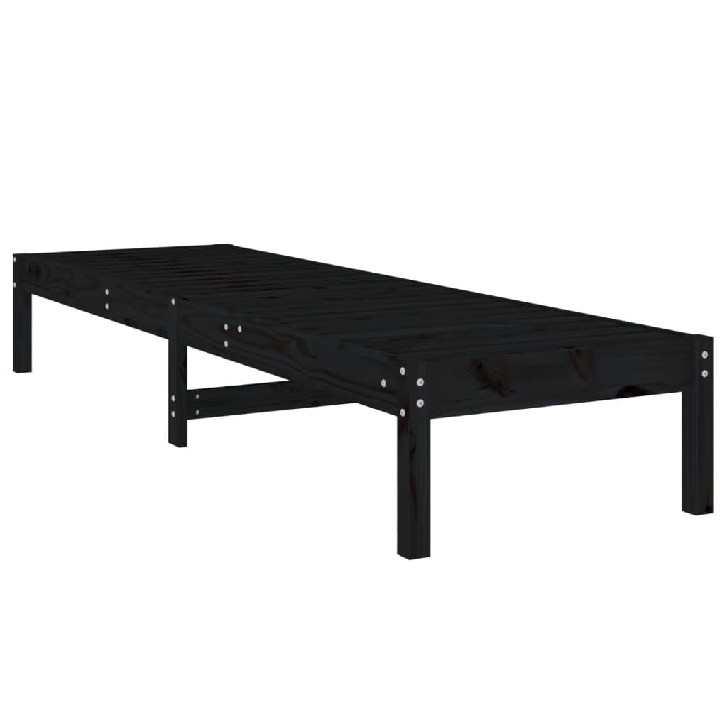 Solseng svart 199,5x60x74 cm heltre furu