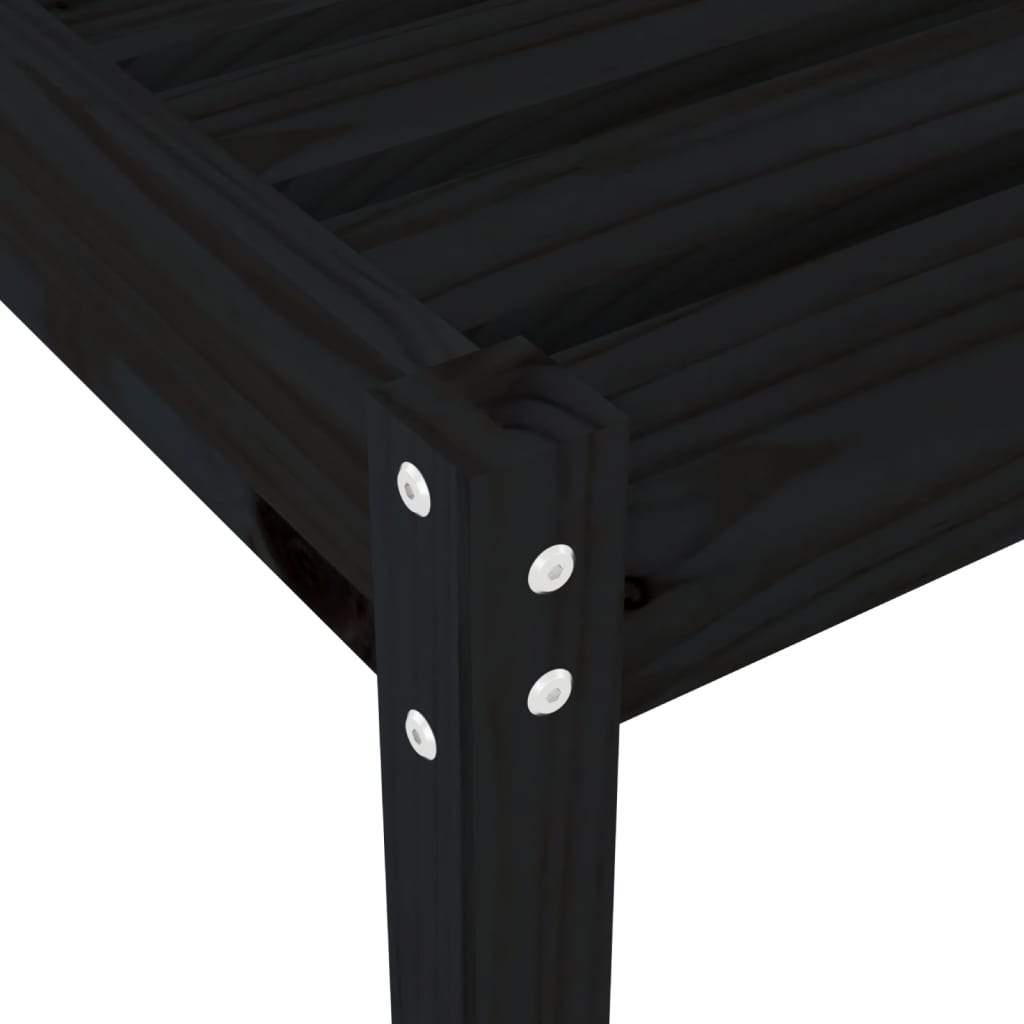 Solseng svart 199,5x60x74 cm heltre furu