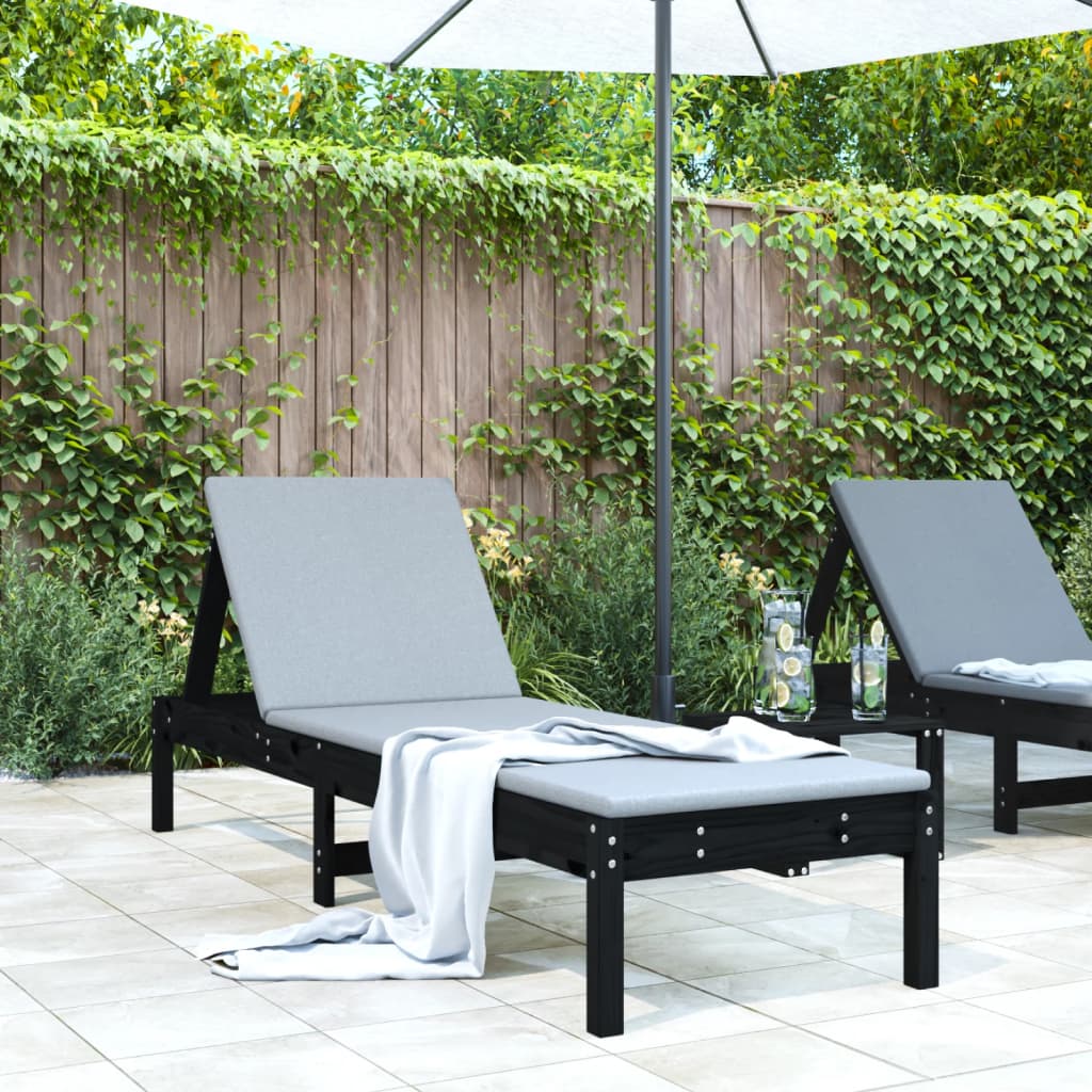 Solseng svart 199,5x60x74 cm heltre furu