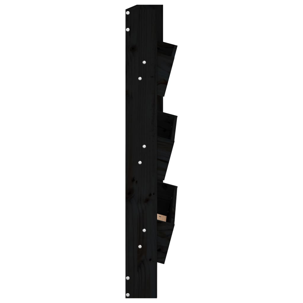 Utendørs Blomsterkasse Plantekasse Tre plantekasse 3 lag 60x18,5x110 cm Svart heltre furu