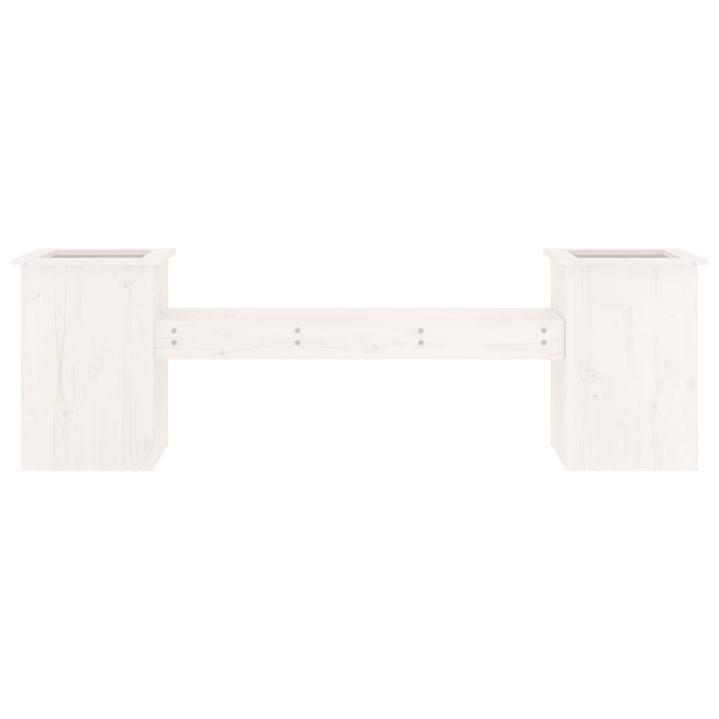 Utendørs Blomsterkasse Plantekasse Tre Plantebenk Hvit 184,5x39,5x56,5 cm heltre furu