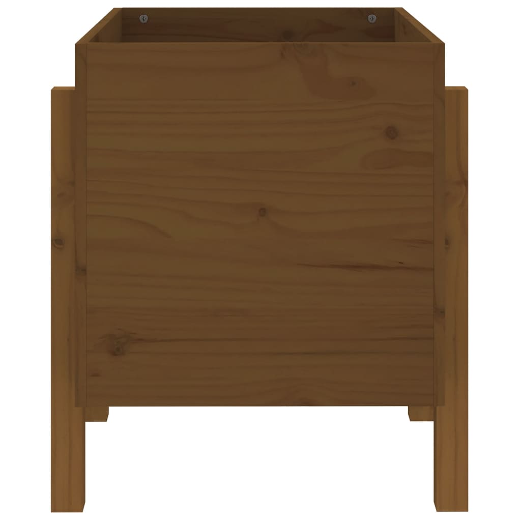 Utendørs Blomsterkasse Plantekasse Tre Honningbrun 62x50x57 cm heltre furu