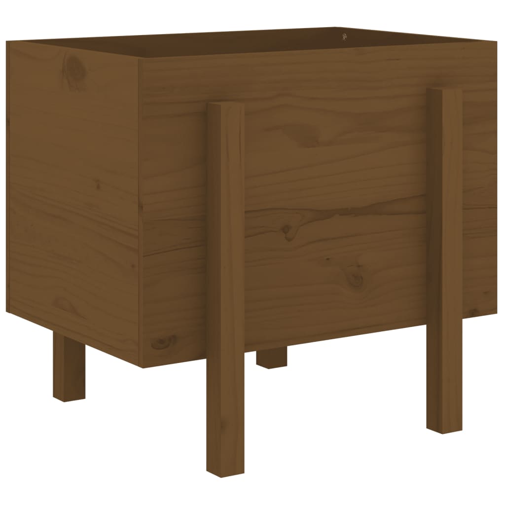 Utendørs Blomsterkasse Plantekasse Tre Honningbrun 62x50x57 cm heltre furu