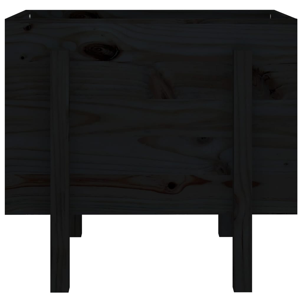Utendørs Blomsterkasse Plantekasse Tre Svart 62x50x57 cm heltre furu
