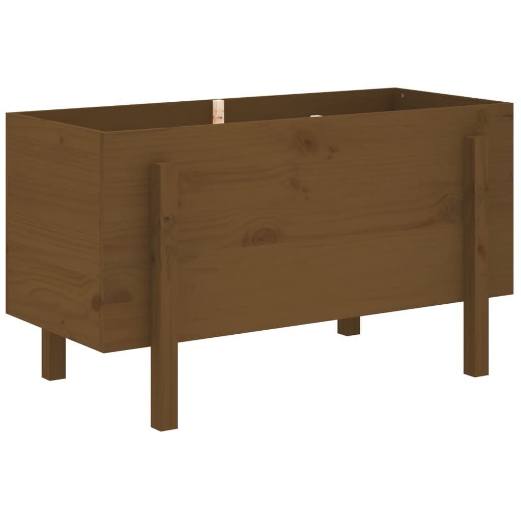 Utendørs Blomsterkasse Plantekasse Tre for hage Honningbrun 101x50x57 cm heltre furu