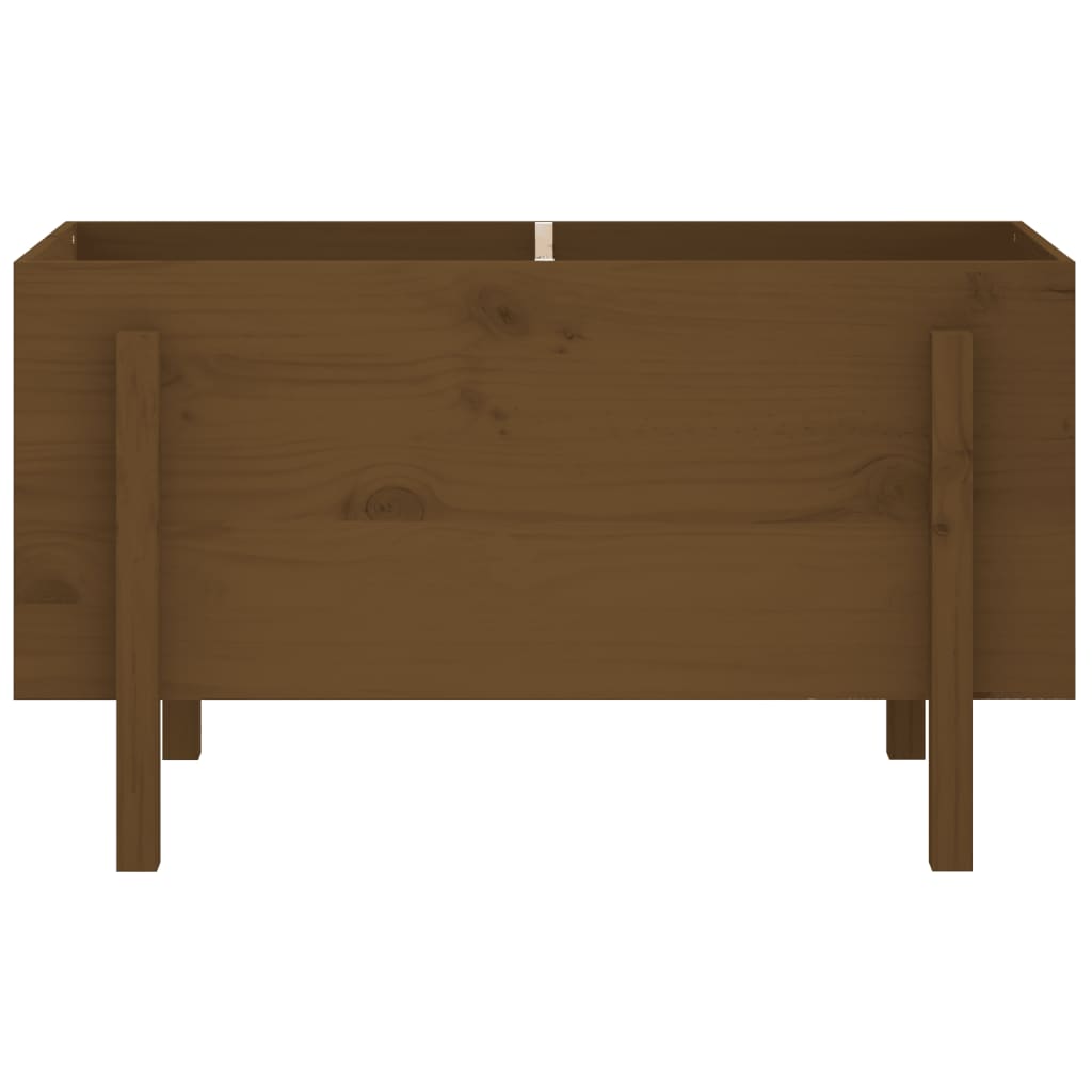 Utendørs Blomsterkasse Plantekasse Tre for hage Honningbrun 101x50x57 cm heltre furu