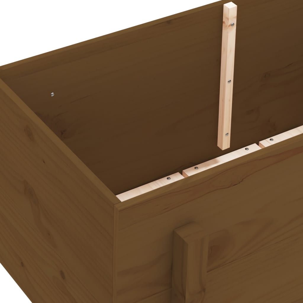 Utendørs Blomsterkasse Plantekasse Tre for hage Honningbrun 101x50x57 cm heltre furu