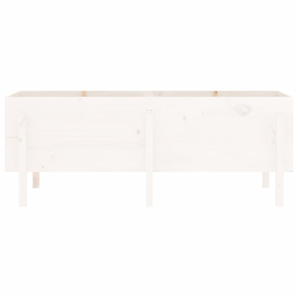 Utendørs Blomsterkasse Plantekasse Tre for hage Hvit 160x50x57 cm heltre furu
