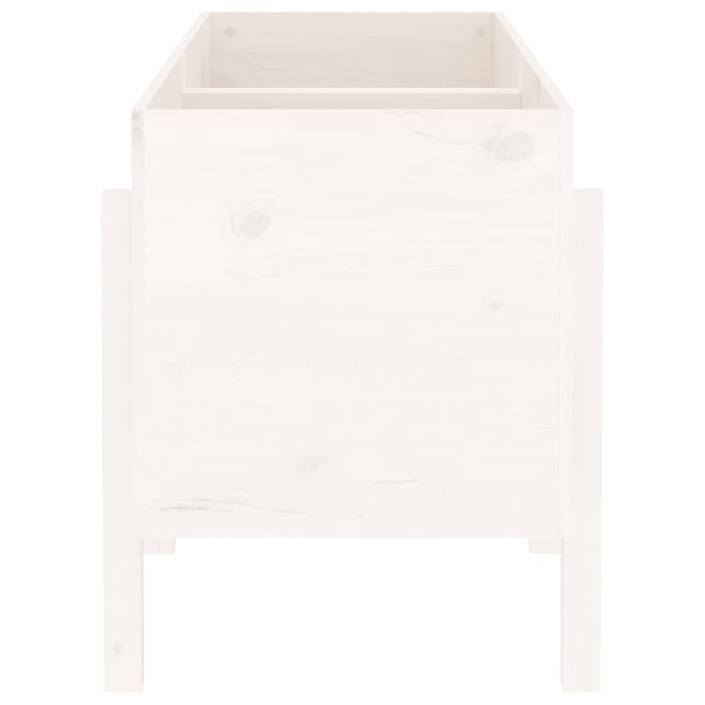 Utendørs Blomsterkasse Plantekasse Tre for hage Hvit 121x50x57 cm heltre furu