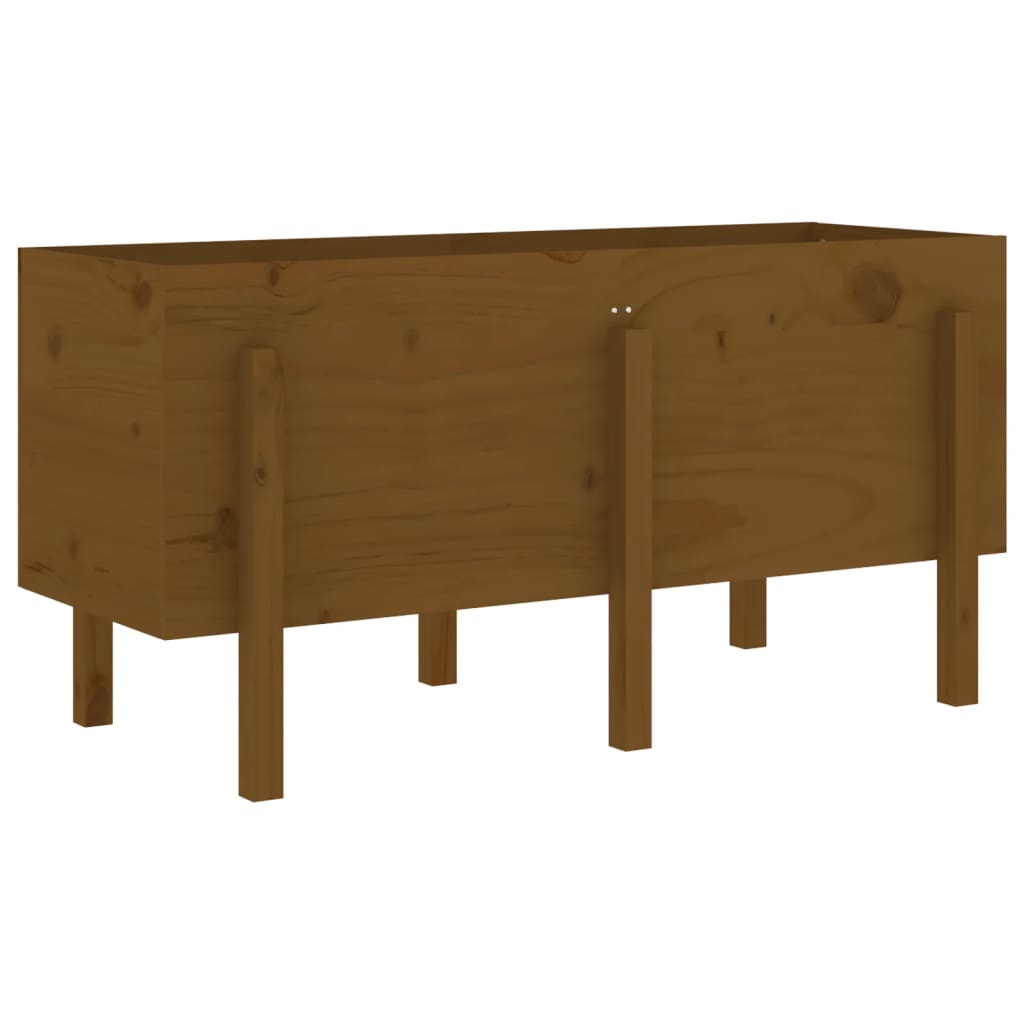 Utendørs Blomsterkasse Plantekasse Tre for hage honningbrun 121x50x57 cm heltre furu