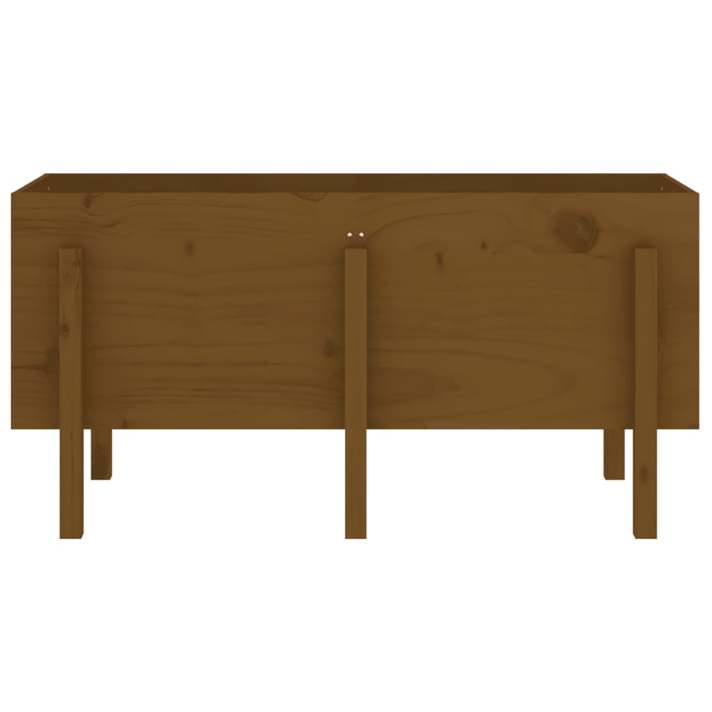 Utendørs Blomsterkasse Plantekasse Tre for hage honningbrun 121x50x57 cm heltre furu