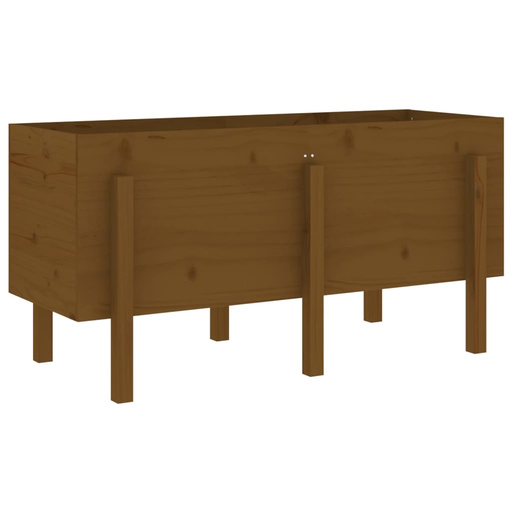 Utendørs Blomsterkasse Plantekasse Tre for hage honningbrun 121x50x57 cm heltre furu
