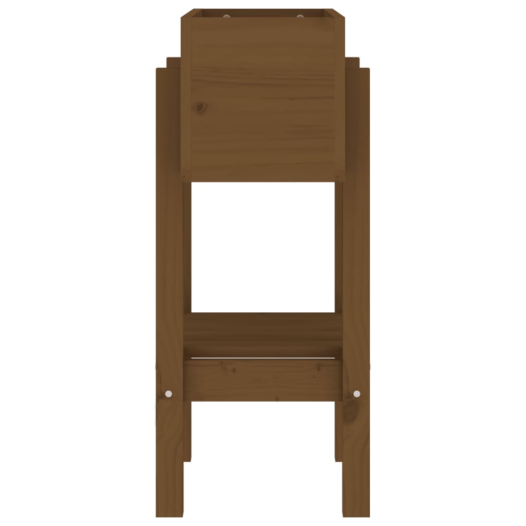 Utendørs Blomsterkasse Plantekasse Tre Honningbrun 62x30x69 cm heltre furu