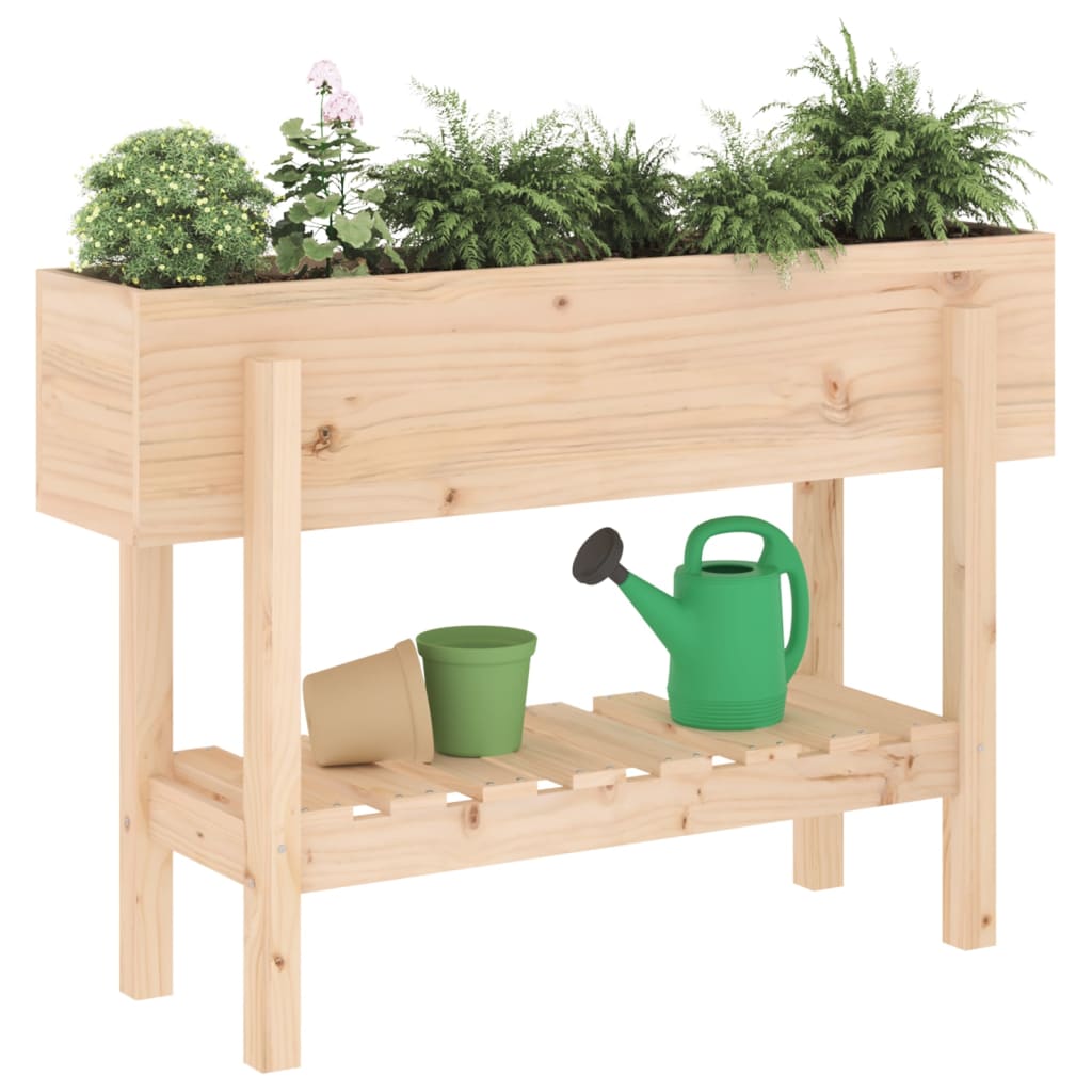 Utendørs Blomsterkasse Plantekasse Tre for hage 101x30x69 cm heltre furu