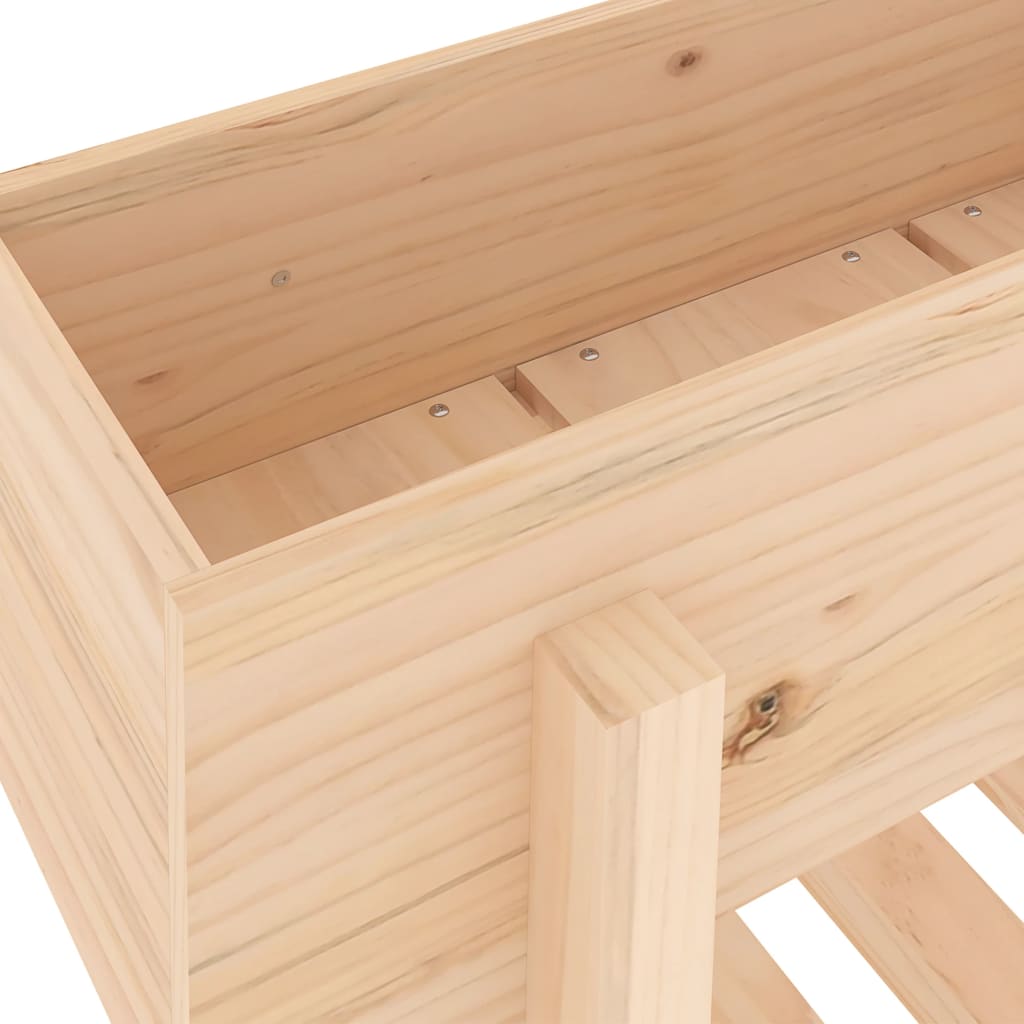 Utendørs Blomsterkasse Plantekasse Tre for hage 101x30x69 cm heltre furu