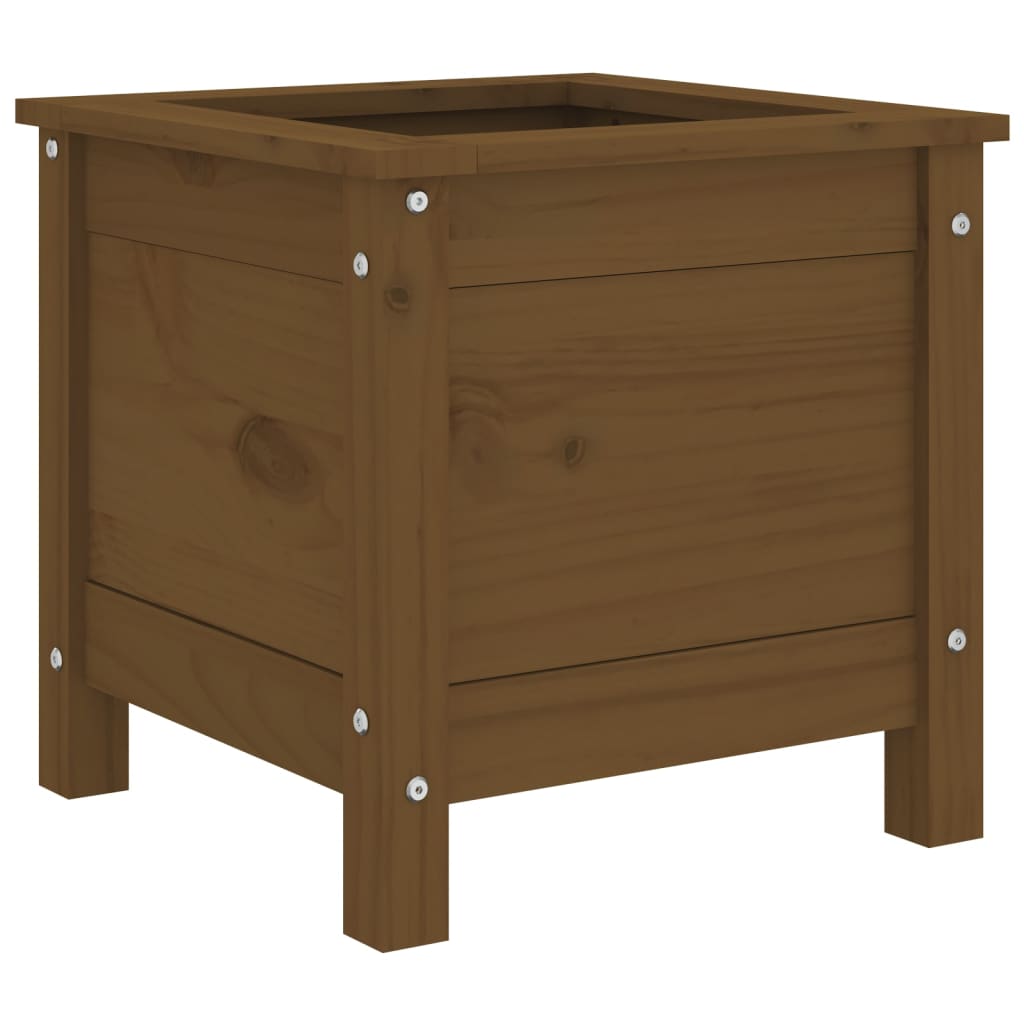 Utendørs Blomsterkasse Plantekasse Tre Honningbrun 40x40x39 cm heltre furu