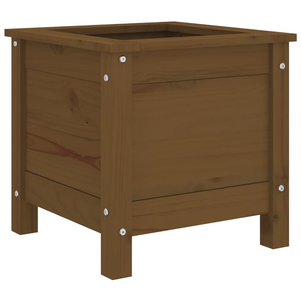 Utendørs Blomsterkasse Plantekasse Tre Honningbrun 40x40x39 cm heltre furu