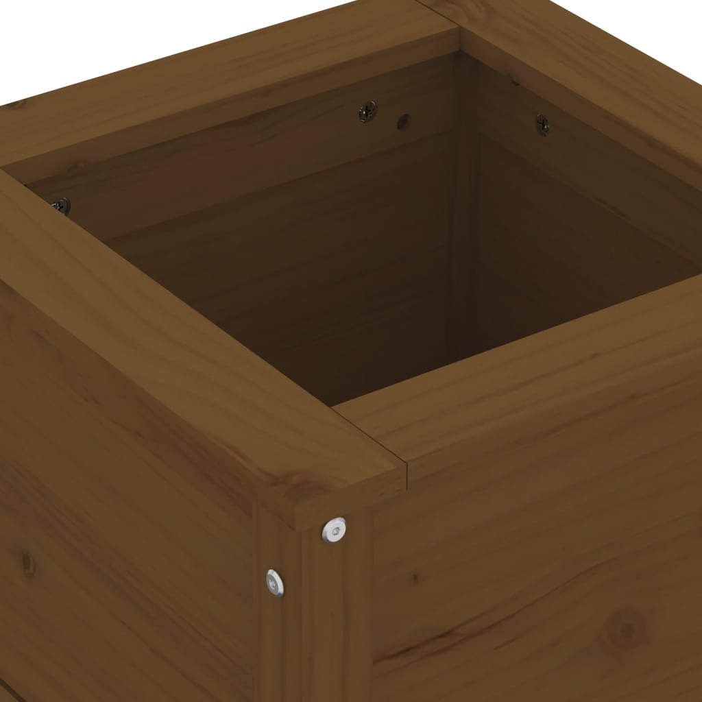 Utendørs Blomsterkasse Plantekasse Tre Honningbrun 40x40x39 cm heltre furu
