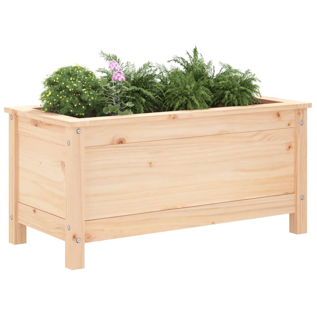 Utendørs Blomsterkasse Plantekasse Tre 82,5x40x39 cm heltre furu