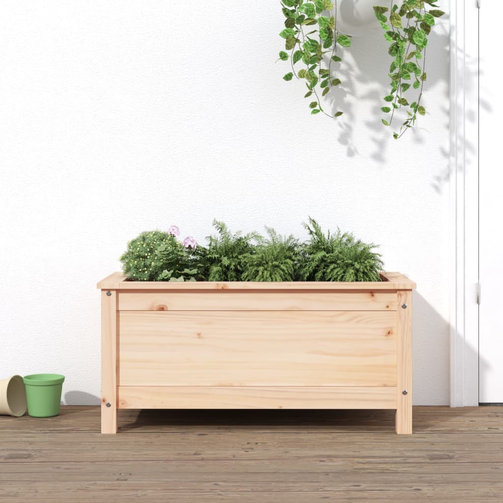 Utendørs Blomsterkasse Plantekasse Tre 82,5x40x39 cm heltre furu