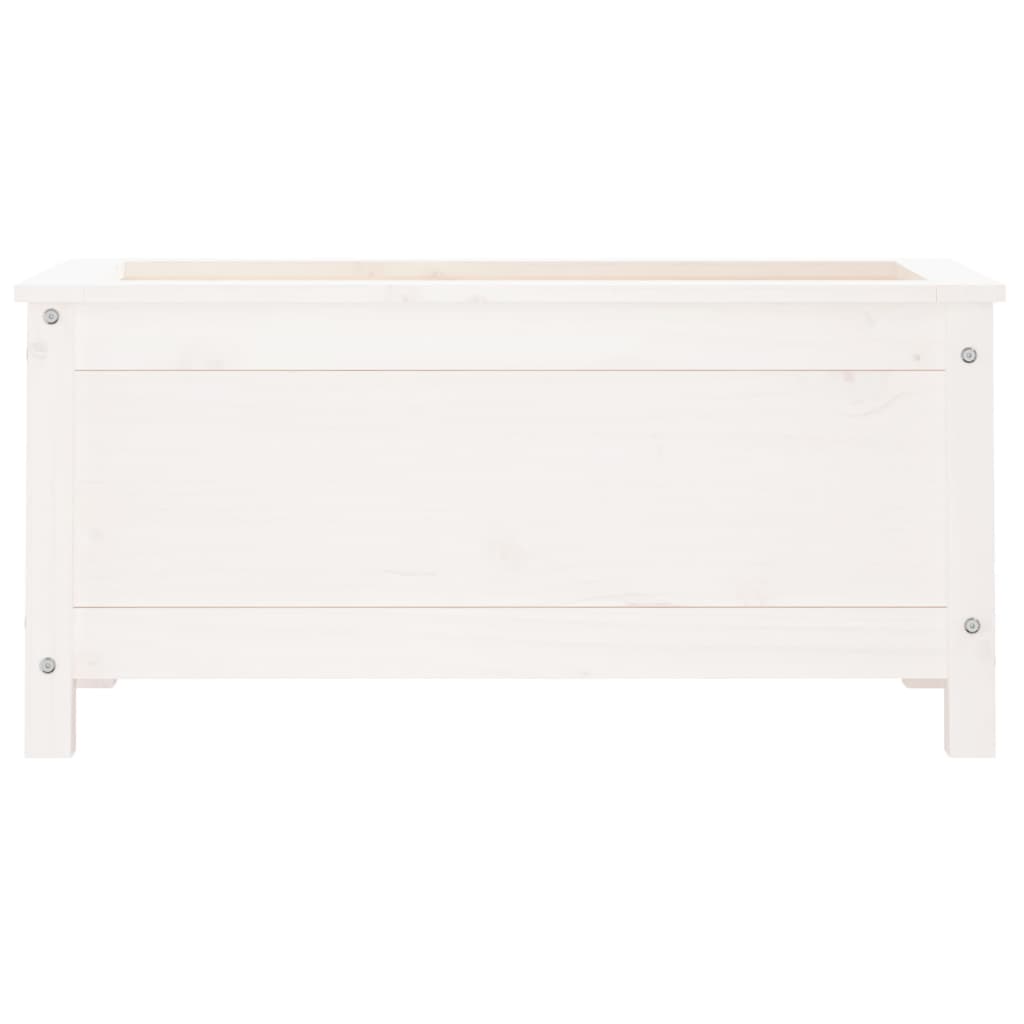 Utendørs Blomsterkasse Plantekasse Tre Hvit 82,5x40x39 cm heltre furu