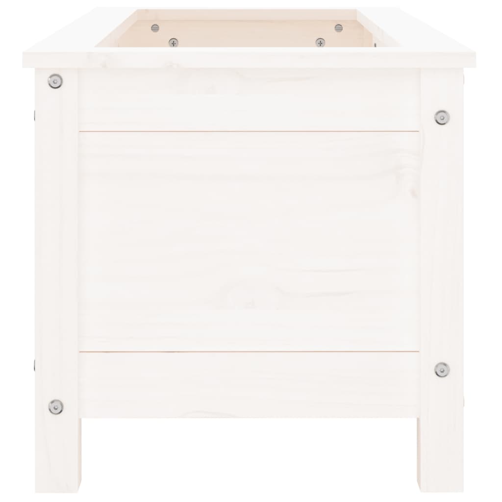 Utendørs Blomsterkasse Plantekasse Tre Hvit 82,5x40x39 cm heltre furu