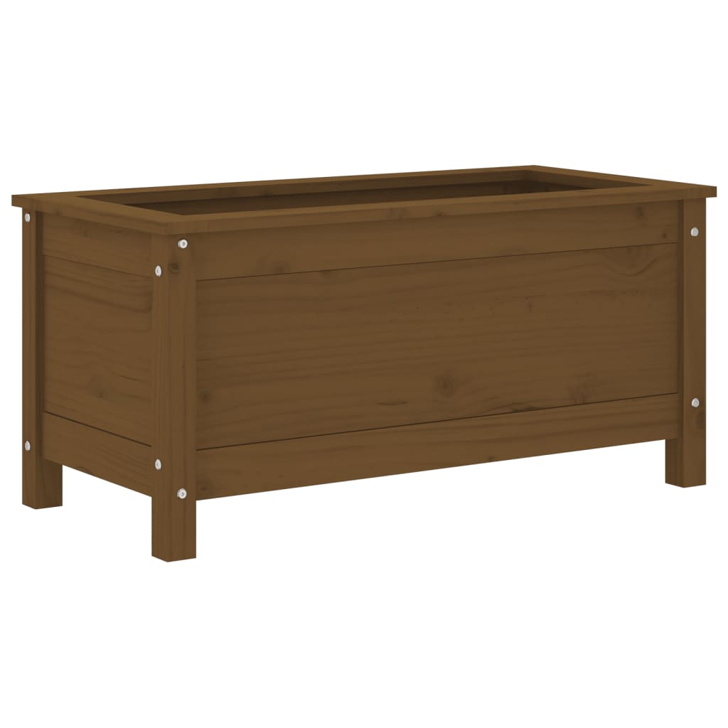 Utendørs Blomsterkasse Plantekasse Tre Honningbrun 82,5x40x39 cm heltre furu