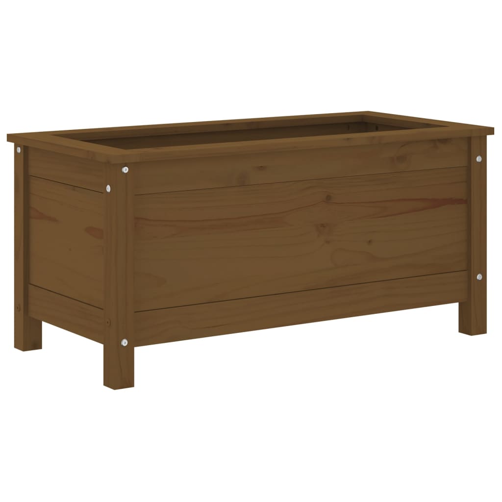 Utendørs Blomsterkasse Plantekasse Tre Honningbrun 82,5x40x39 cm heltre furu