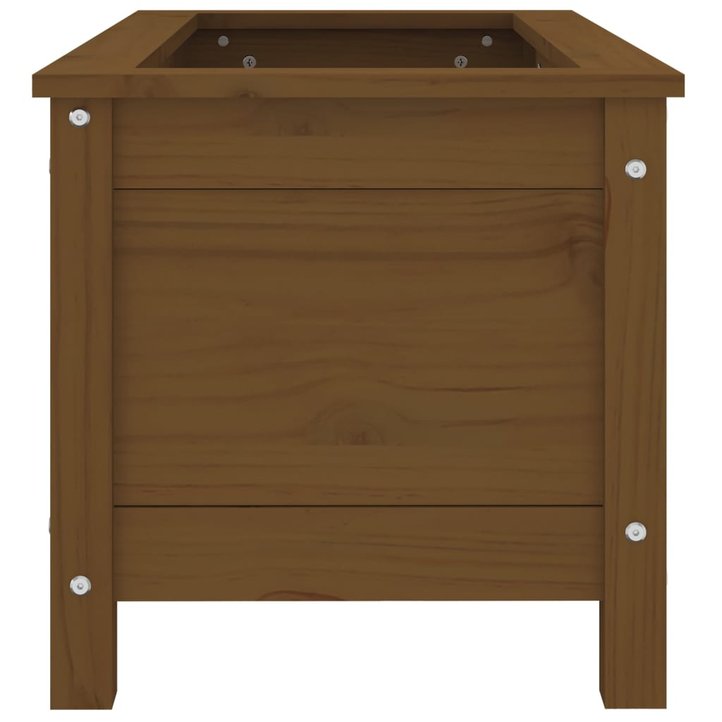 Utendørs Blomsterkasse Plantekasse Tre Honningbrun 82,5x40x39 cm heltre furu