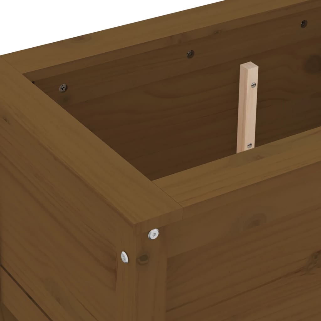 Utendørs Blomsterkasse Plantekasse Tre Honningbrun 82,5x40x39 cm heltre furu