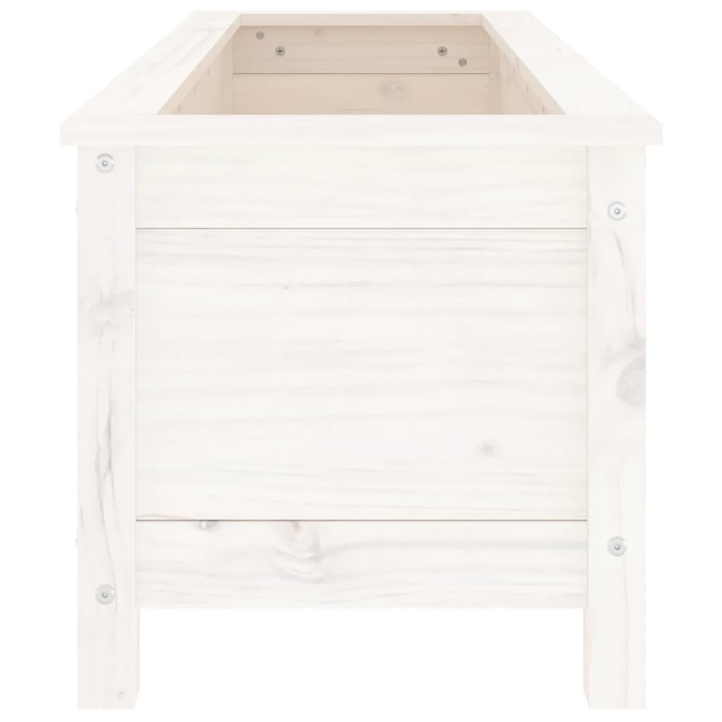 Utendørs Blomsterkasse Plantekasse Tre for hage Hvit 119,5x40x39 cm heltre furu