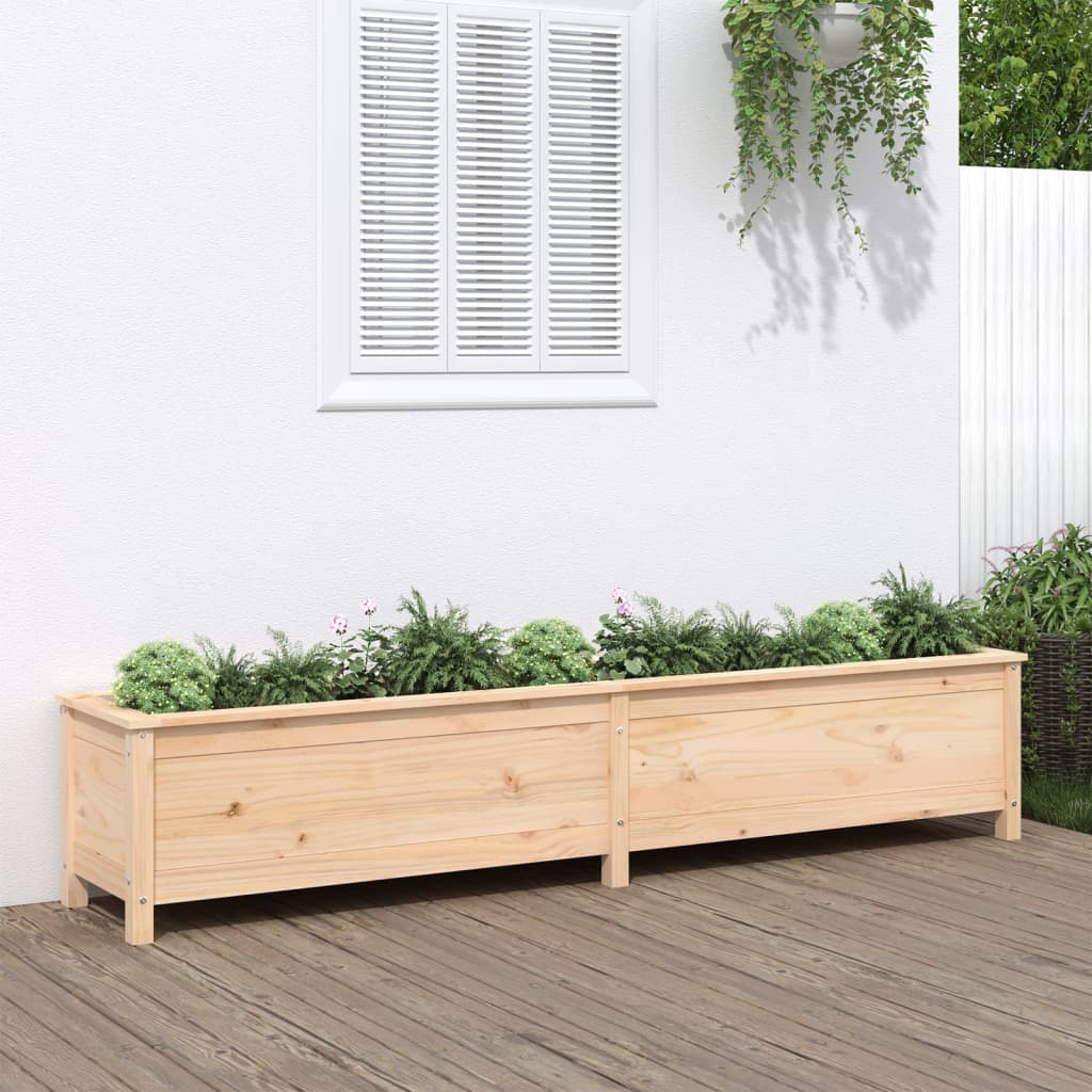 Utendørs Blomsterkasse Plantekasse Tre for hage 199,5x40x39 cm heltre furu