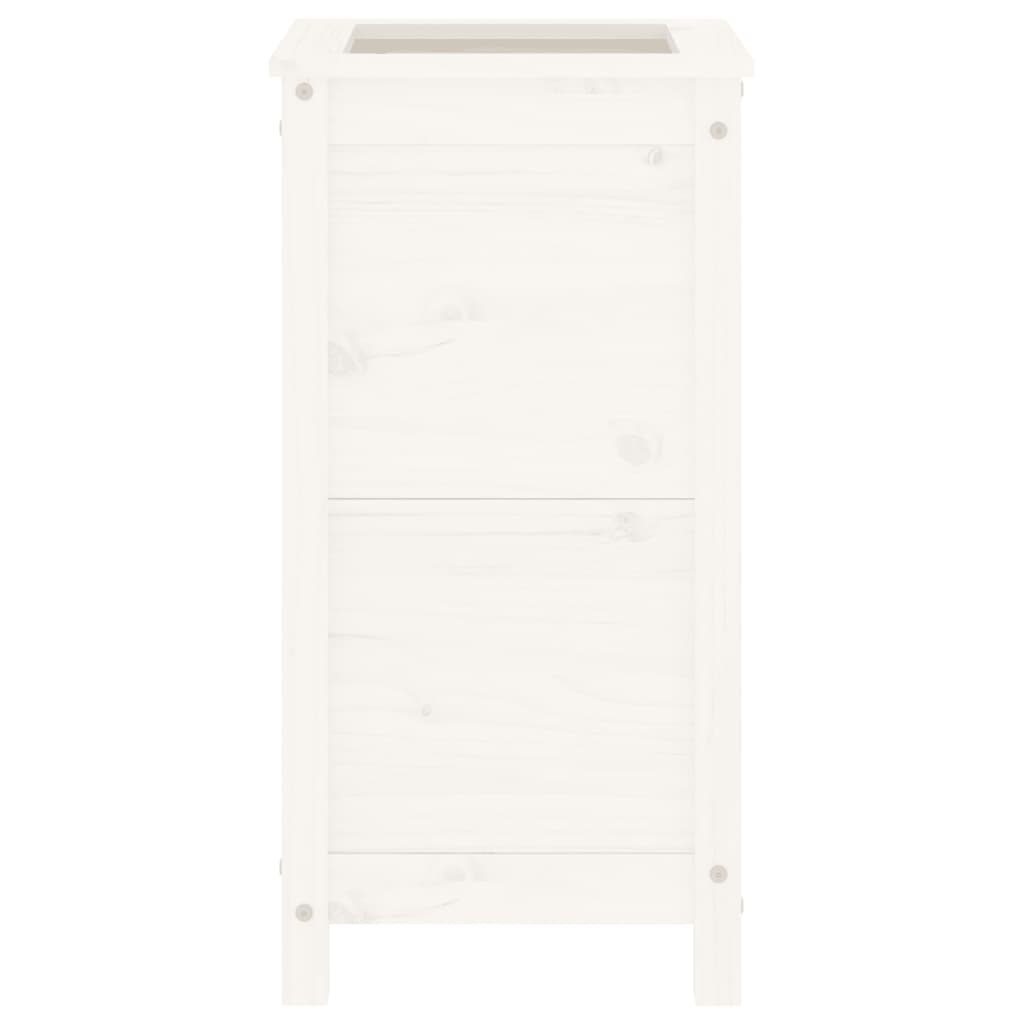 Utendørs Blomsterkasse Plantekasse Tre Hvit 40x40x78 cm heltre furu