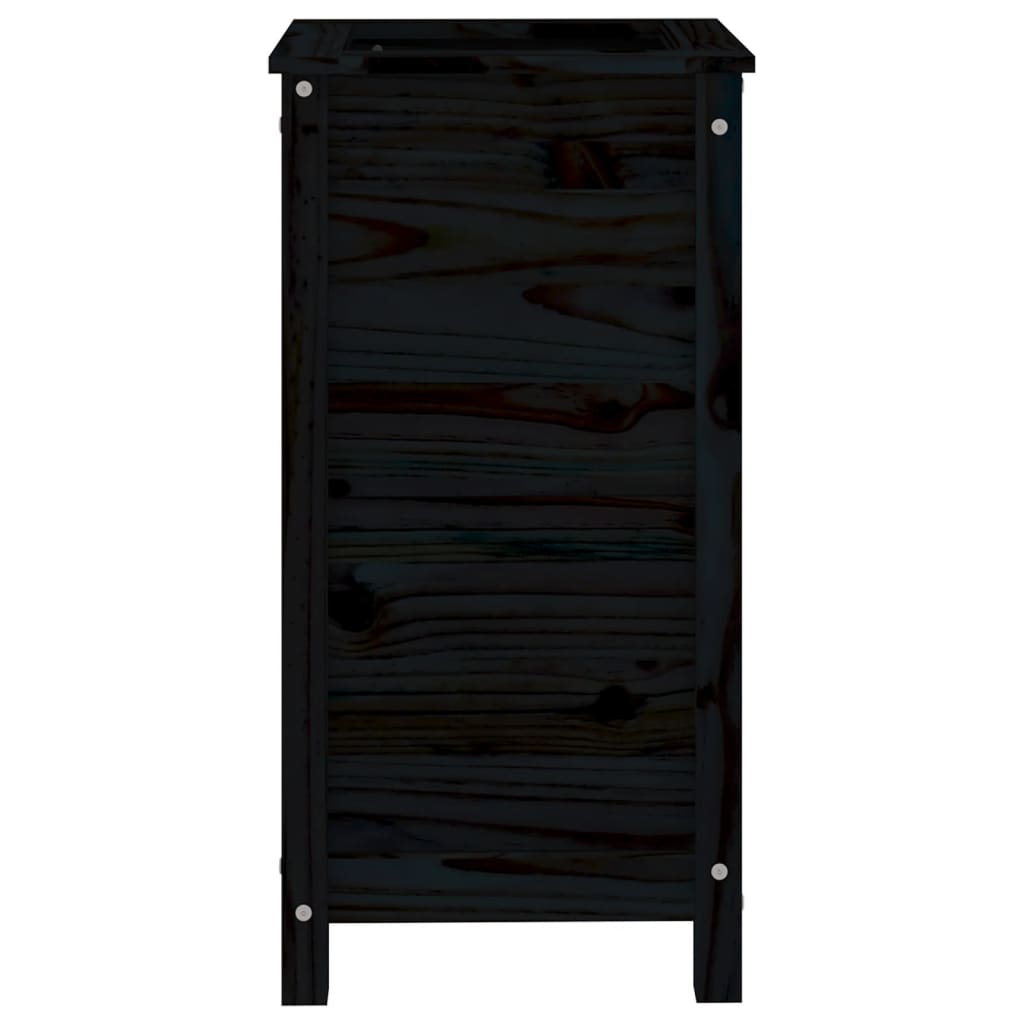 Utendørs Blomsterkasse Plantekasse Tre Svart 40x40x78 cm heltre furu