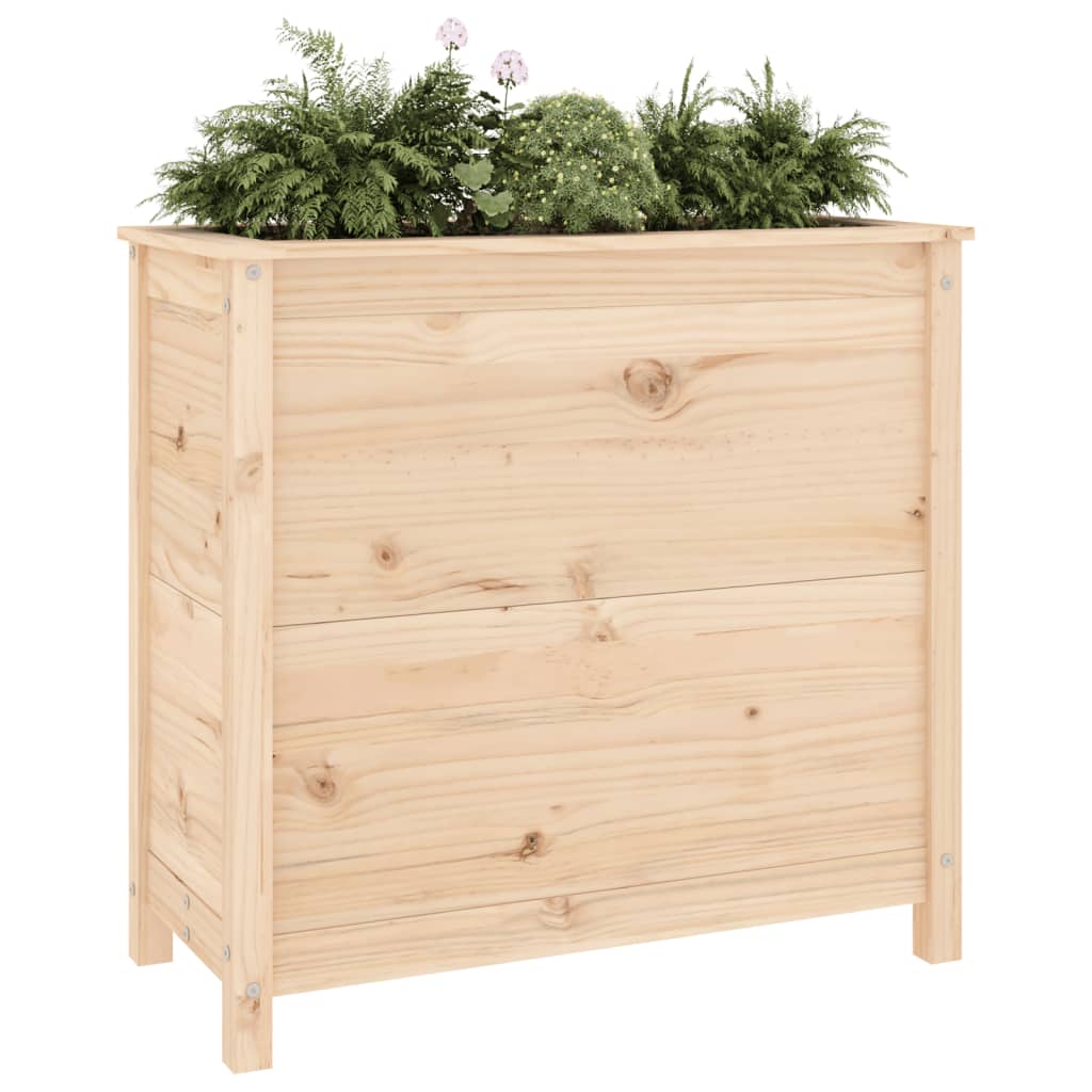 Utendørs Blomsterkasse Plantekasse Tre 82,5x40x78 cm heltre furu