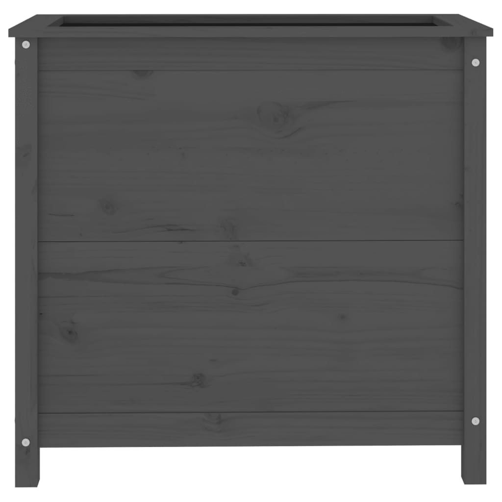 Utendørs Blomsterkasse Plantekasse Tre Grå 82,5x40x78 cm heltre furu