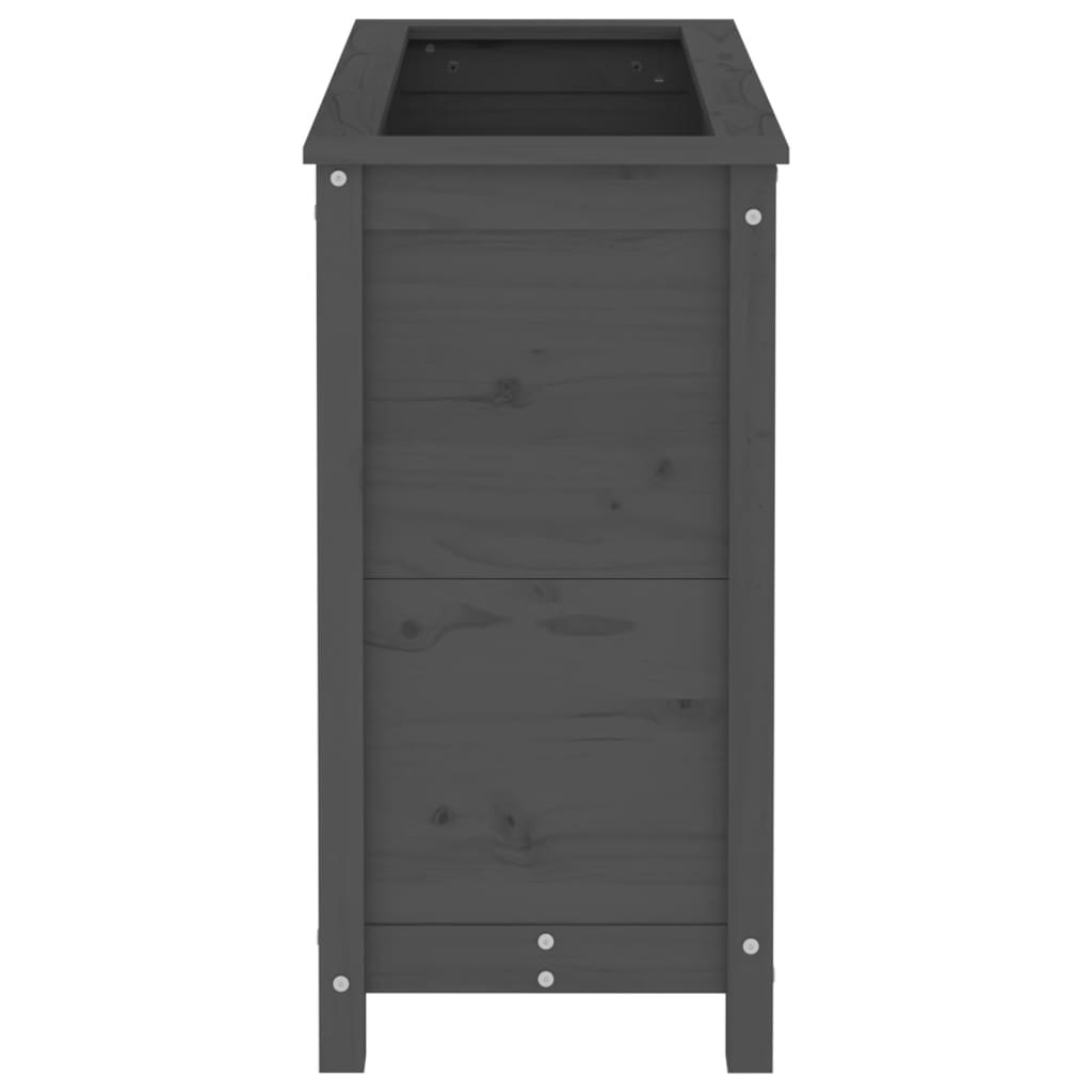 Utendørs Blomsterkasse Plantekasse Tre Grå 82,5x40x78 cm heltre furu