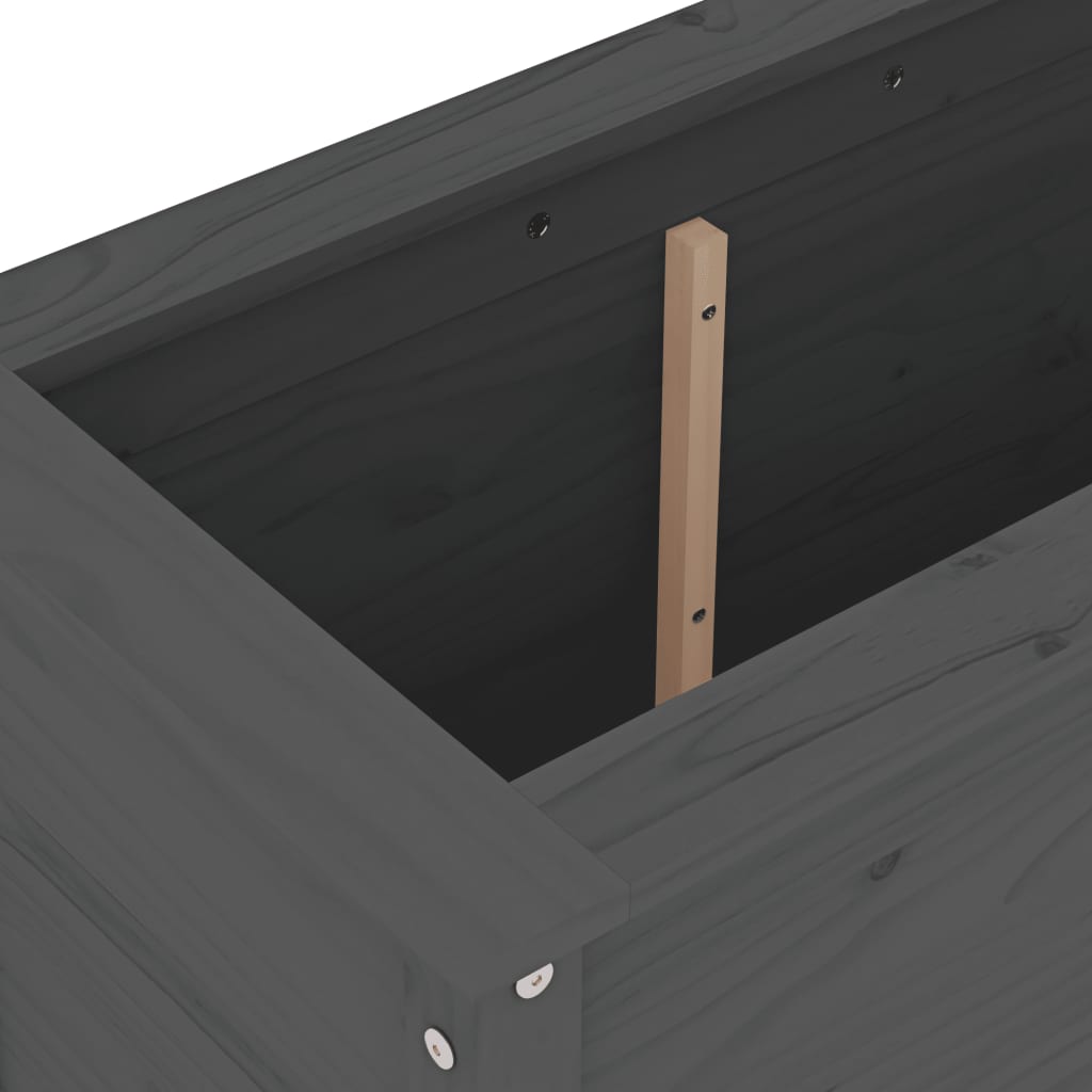 Utendørs Blomsterkasse Plantekasse Tre Grå 82,5x40x78 cm heltre furu